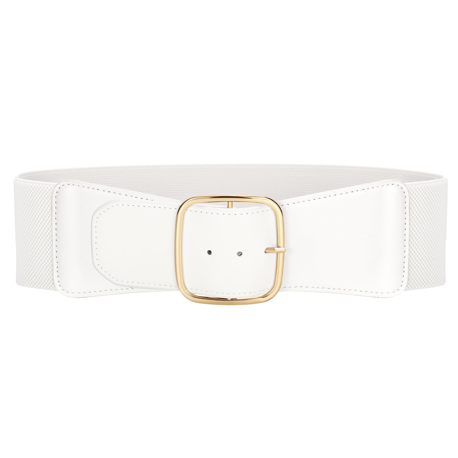JASGOOD Women Elastic Wide Belt Ladies Stretchy Waist Belt with Square Buckle for Dress