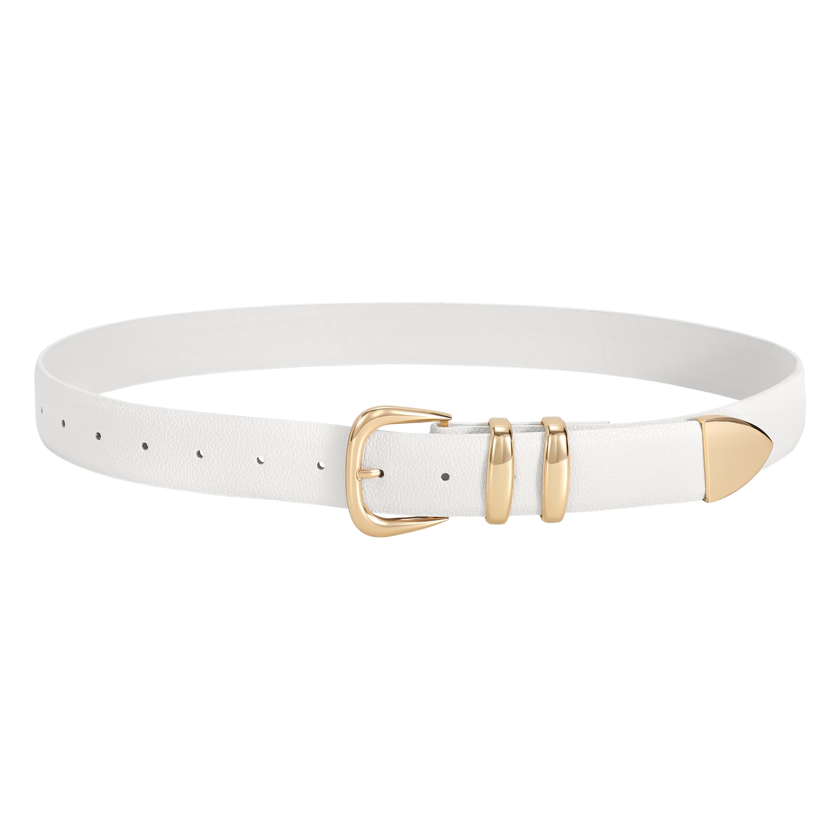 JASGOOD Women's Leather Belts Fashion Leather Waist Belt with Gold Buckle Elegant Ladies Belts for Jeans Dress