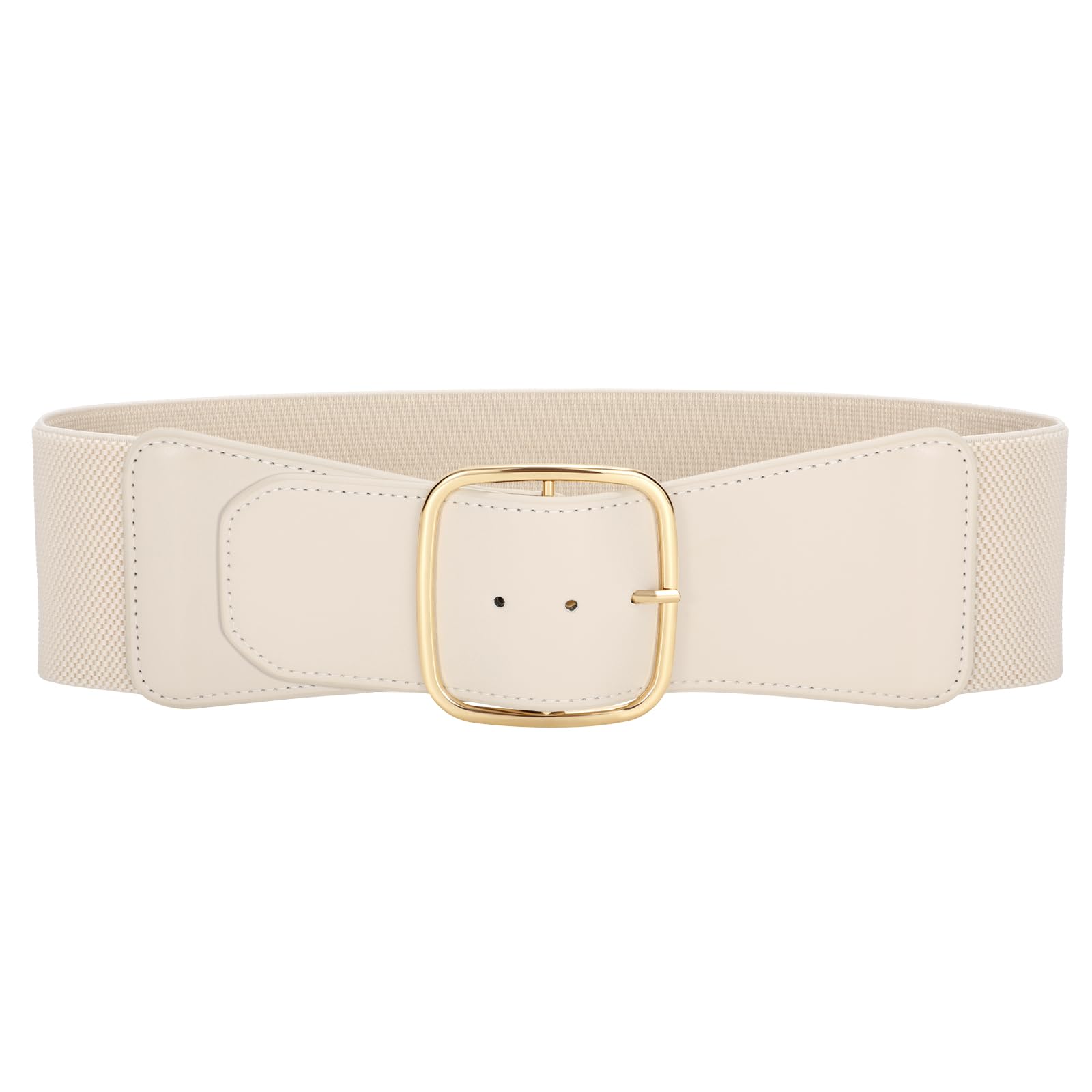 JASGOOD Women Elastic Wide Belt Ladies Stretchy Waist Belt with Square Buckle for Dress