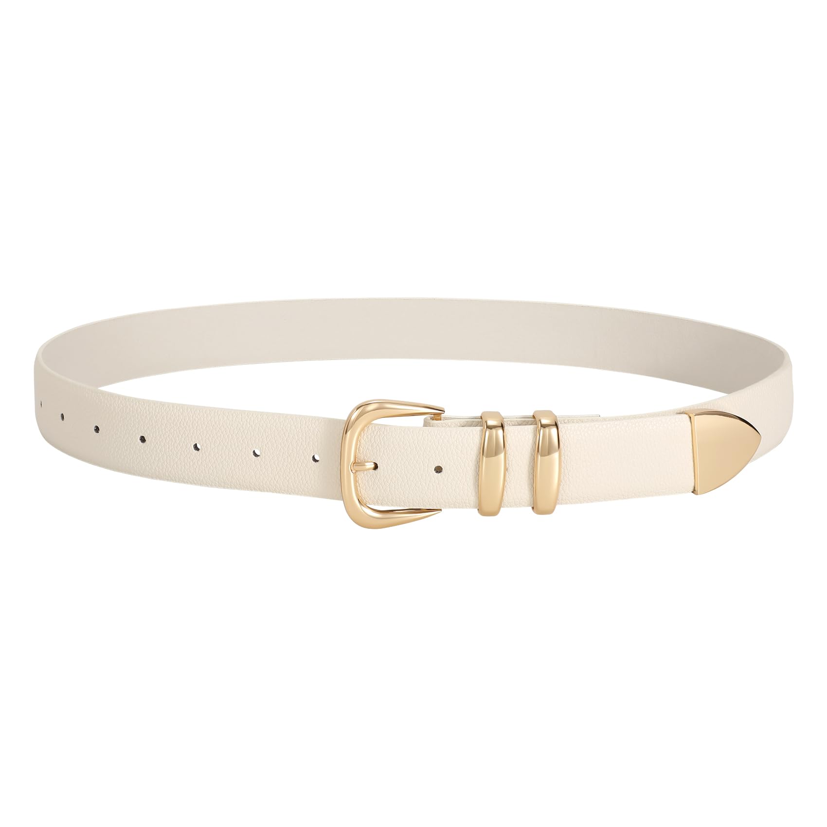 JASGOOD Women's Leather Belts Fashion Leather Waist Belt with Gold Buckle Elegant Ladies Belts for Jeans Dress