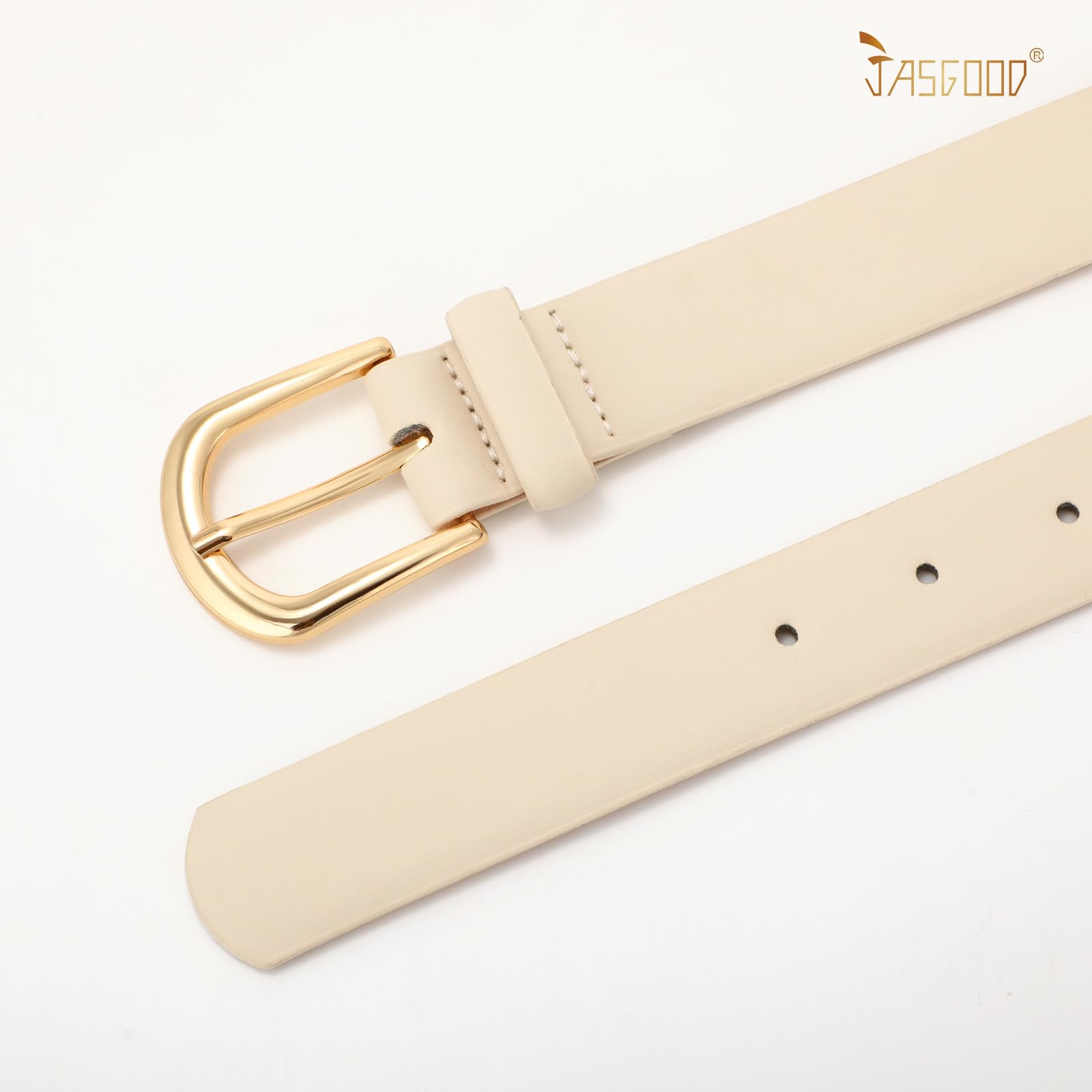 JASGOOD Leather Belt Women Belts for Jean Pants with Gold Buckle Fashion Ladies Waist Belt - JASGOOD OFFICIAL