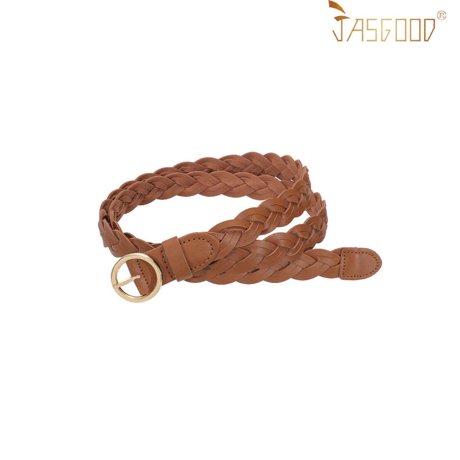 Women Skinny Braided Leather Belt Thin Woven Waist Belt For Dress - JASGOOD OFFICIAL