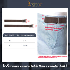 JASGOOD No Show Elastic 2 Loops Belt for Men,No Buckle Stretch Side Belt Pant Waist Tightener for Jeans