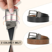 Men Women Comfortable Casual Leather Classic Reversible Belt