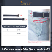 JASGOOD No Show Elastic 2 Loops Belt for Men,No Buckle Stretch Side Belt Pant Waist Tightener for Jeans