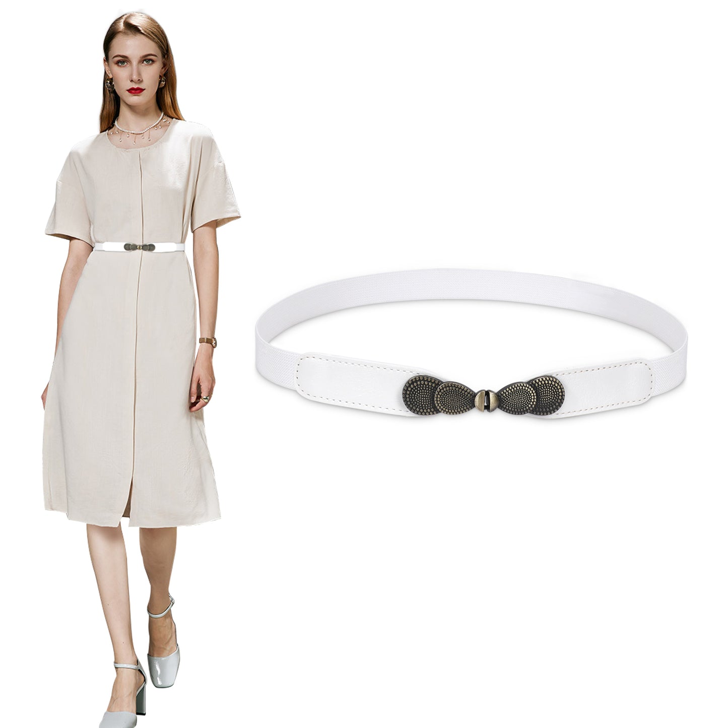 Skinny Elastic Waist Belt Stretch Cinch Belt Thin Belt