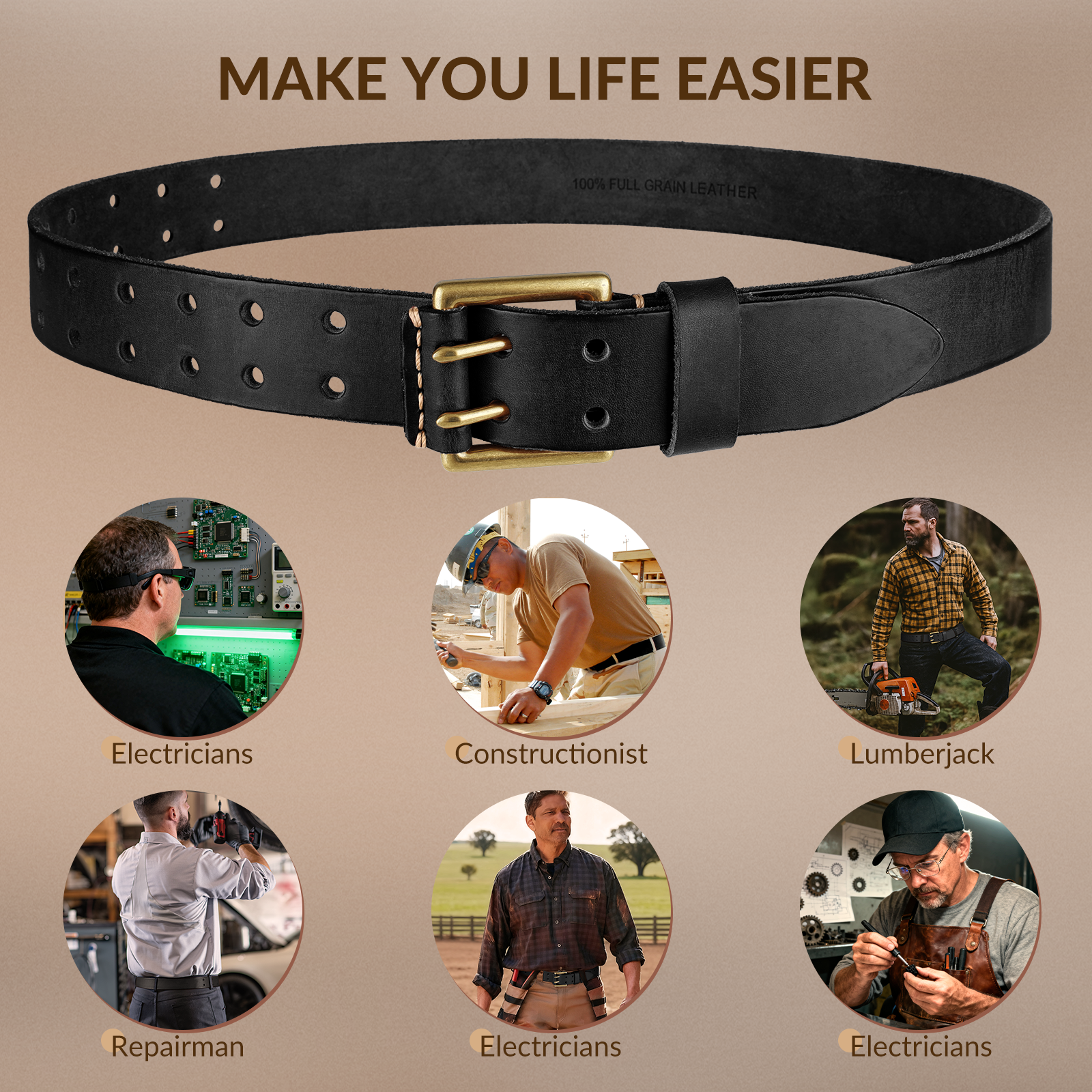Full Grain Heavy Duty Work Leather Belt