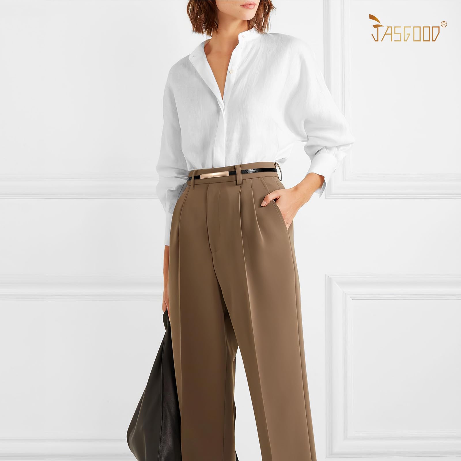 JASGOOD Women's Skinny Leather Belt Patent Ladies Thin Waist Belt for Dress with Metal Buckle