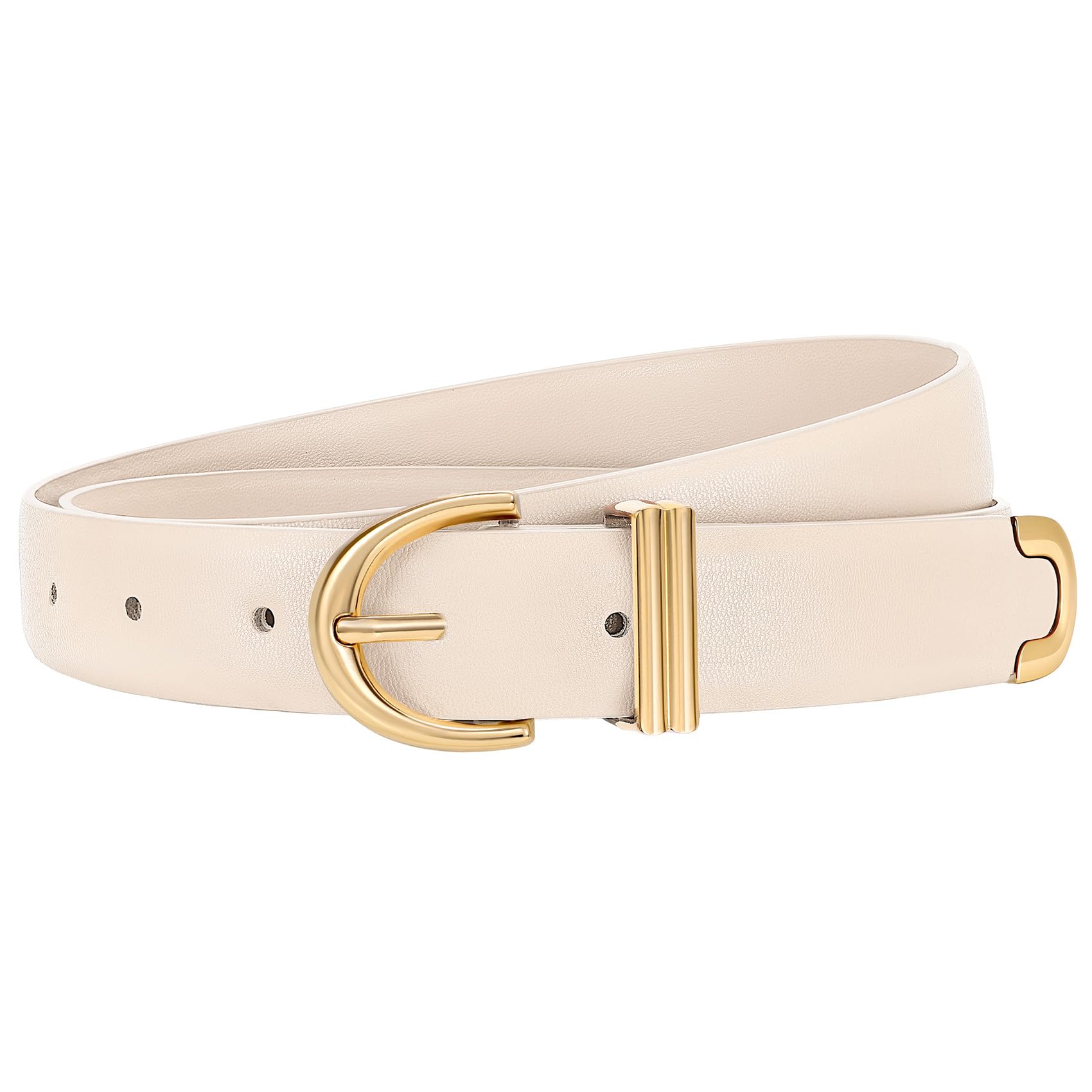 JASGOOD Women Leather Belt for Jeans Pants Fashion Gold Buckle Ladies Waist Belt