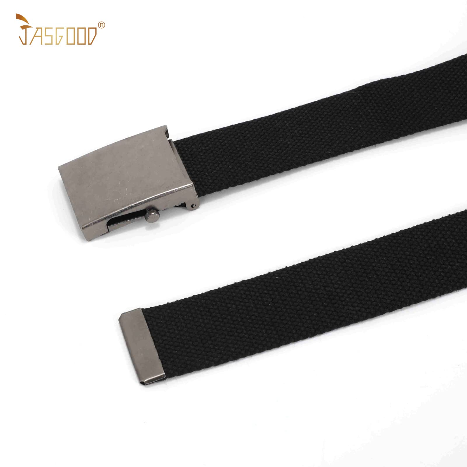 JASGOOD 3 Pack Unisex-Adult Military Web Belt Canvas Web Belt for Men Adjustable Cloth Fabric Belt with Metal Buckle