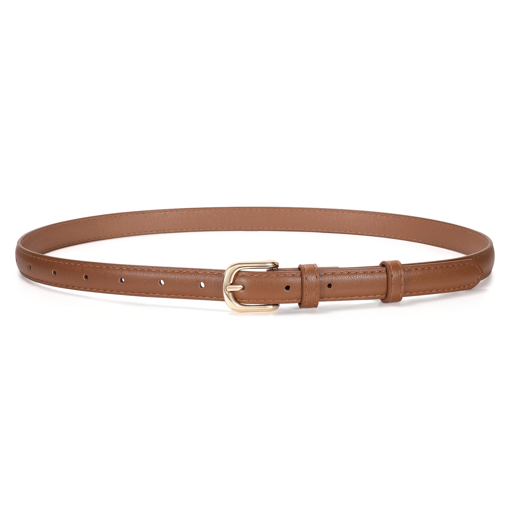 JASGOOD Womens Thin Leather Belt for Jeans Pants Fashion Skinny Faux Leather Belt for Dresses