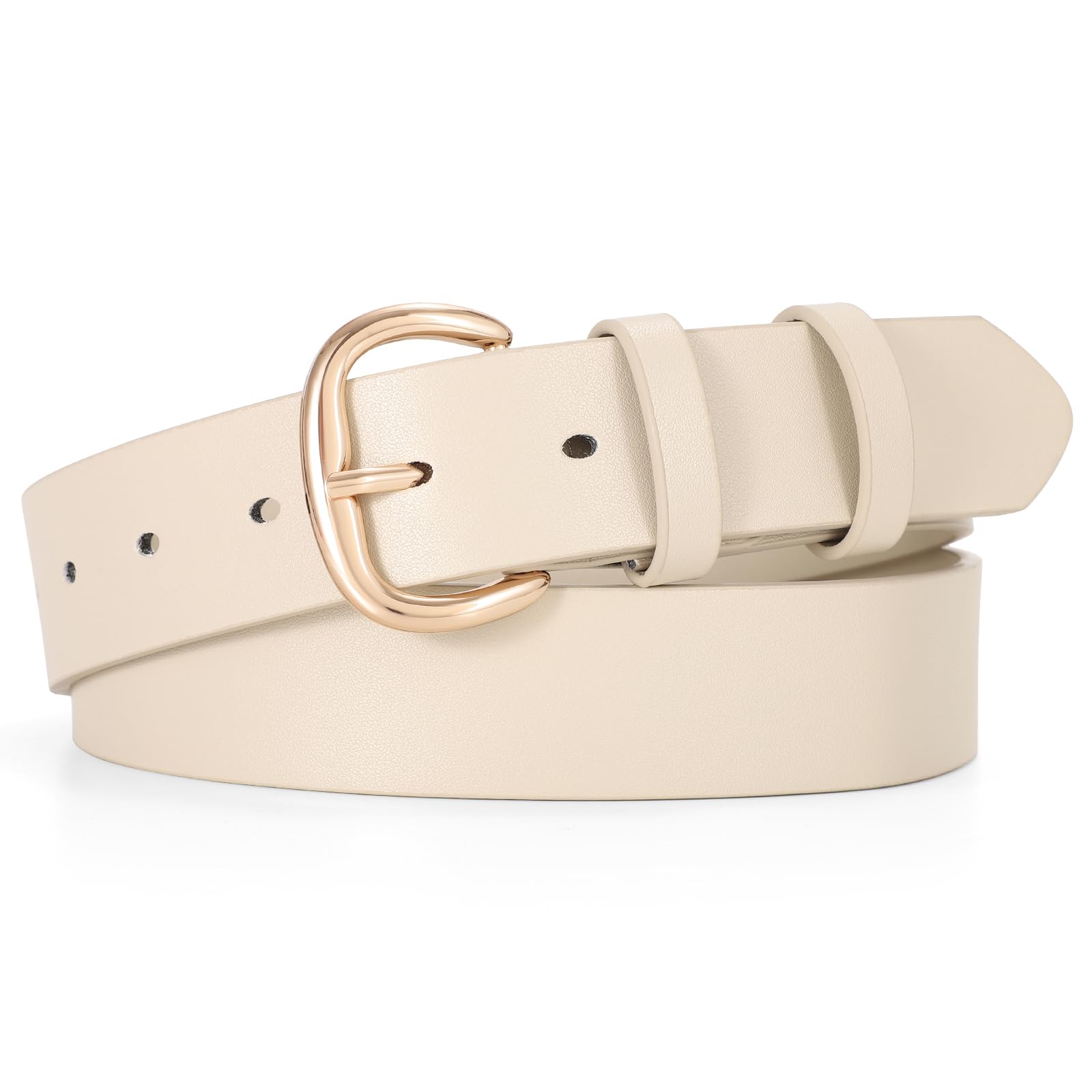 JASGOOD Women Leather Belt for Jeans Pants Gold Buckle Lady Casual Dress Waist Belt - JASGOOD OFFICIAL