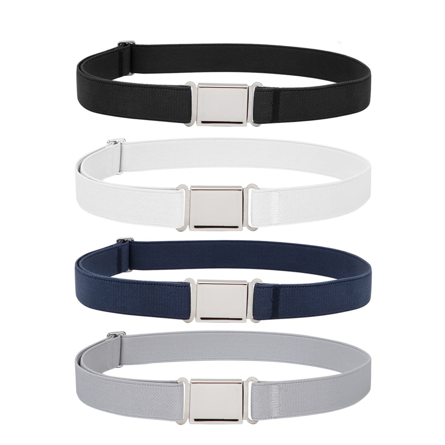 JASGOOD Kids Adjustable Magnetic Belt Boys Girls Elastic Belt with Easy Magnetic Buckle for Back to School Girls