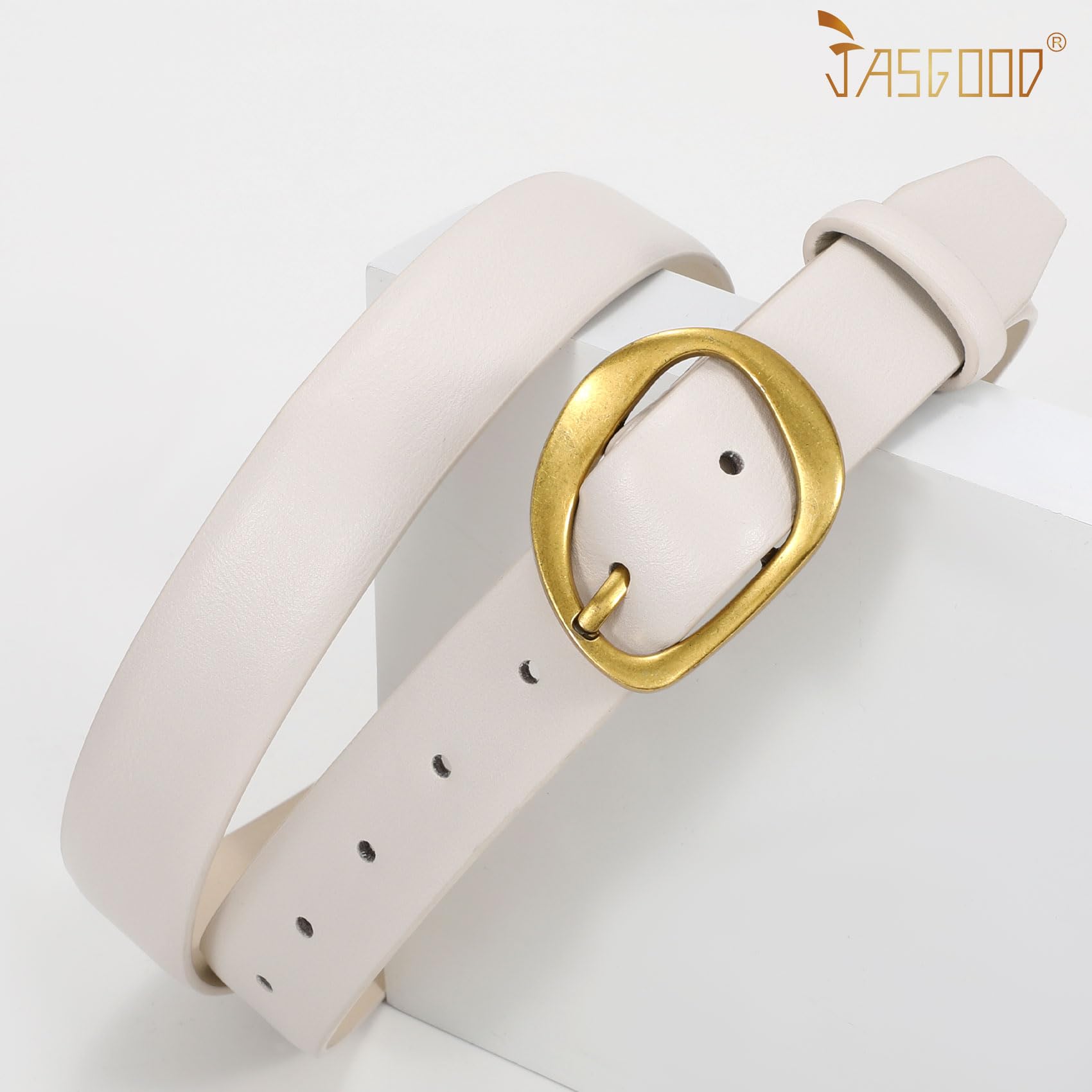 JASGOOD Leather Belts for Women Cute Casual Waist Belt with Gold Buckle Ladies for Jeans Pants Dresses - JASGOOD OFFICIAL