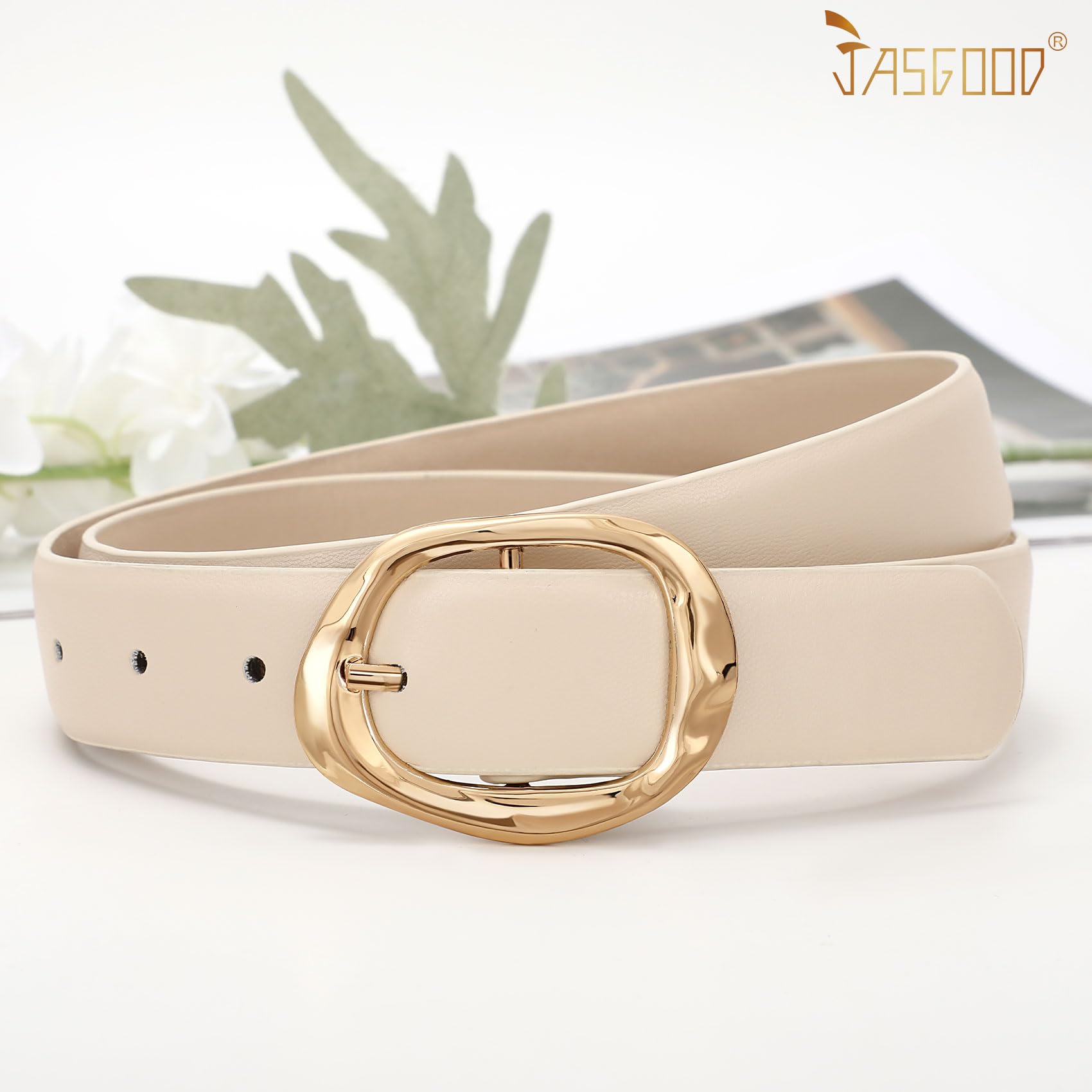 JASGOOD 3 Pack Women Belts for Jeans Pants Ladies Leather Waist Belt Casual Fashion Trend Belt for Women with Gold Buckle - JASGOOD OFFICIAL