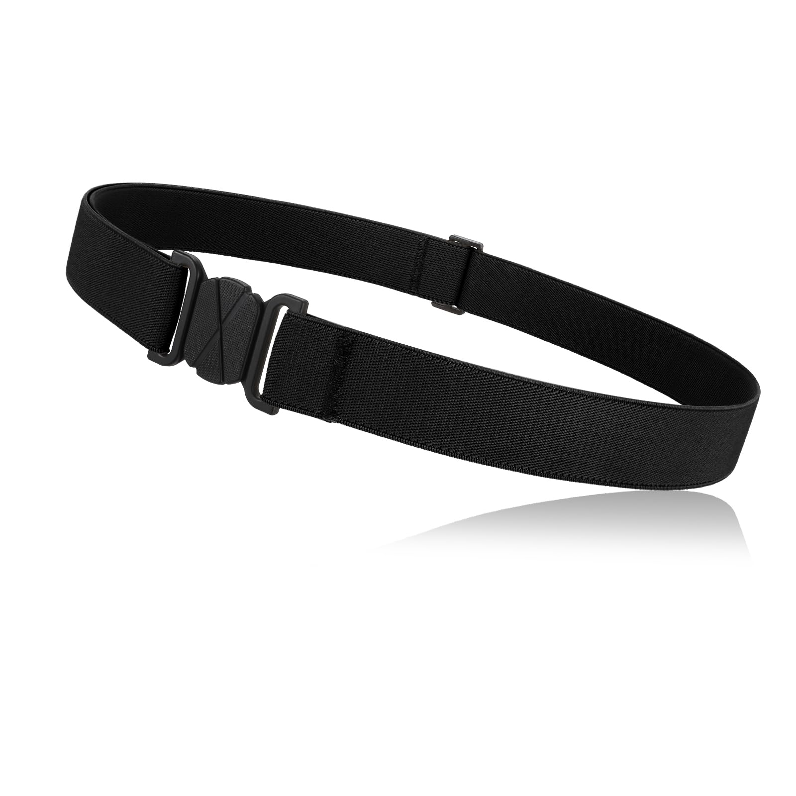 JASGOOD Women No Show Stretch Belt Flat Buckle Elastic Web Belt for Jeans Pants Dresses