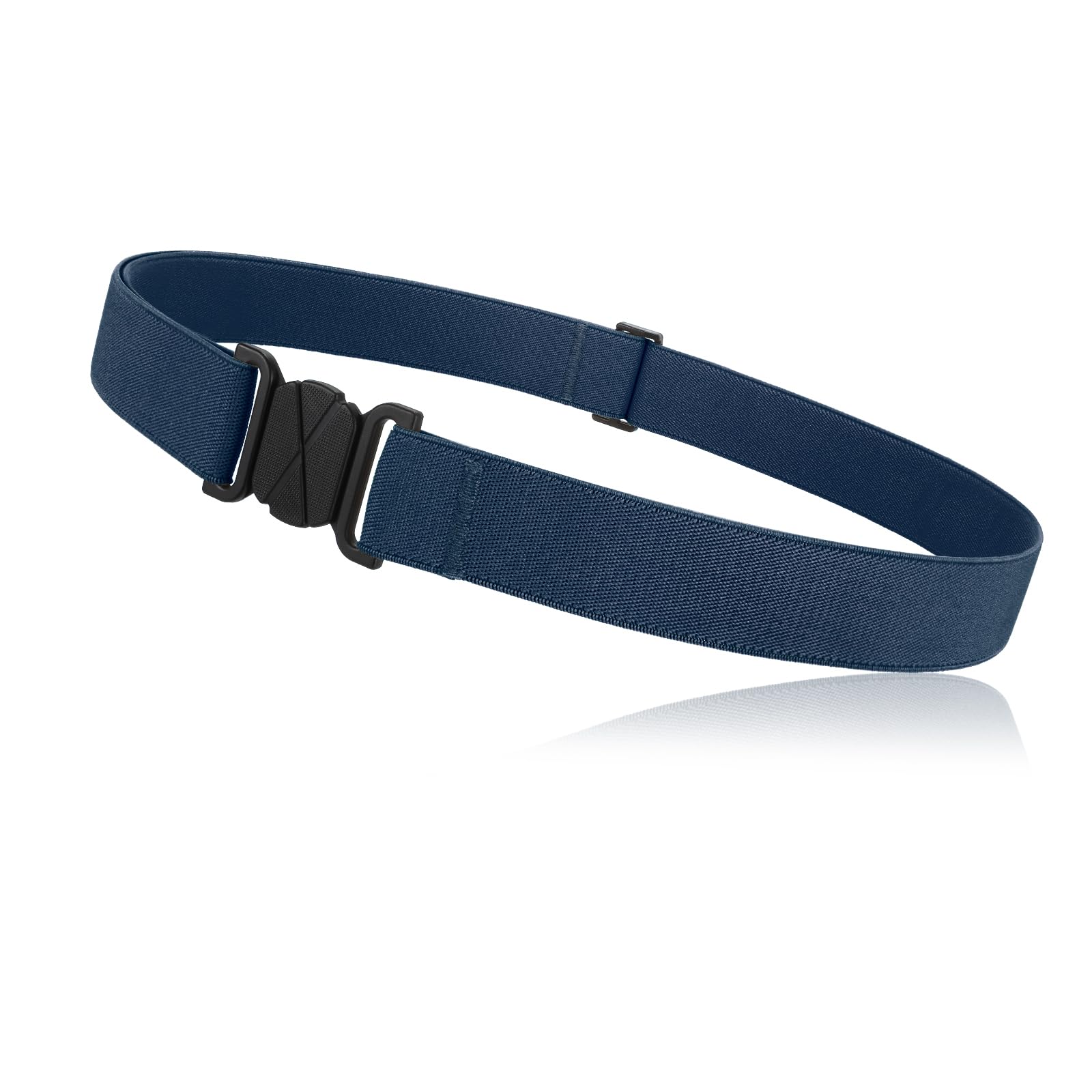 JASGOOD Women No Show Stretch Belt Flat Buckle Elastic Web Belt for Jeans Pants Dresses