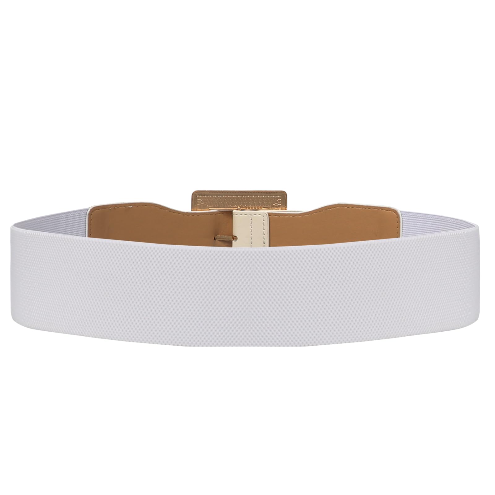JASGOOD Women Wide Elastic Belt Stretchy Vintage Waist Belts for Dress Santa Belt with Square Buckle