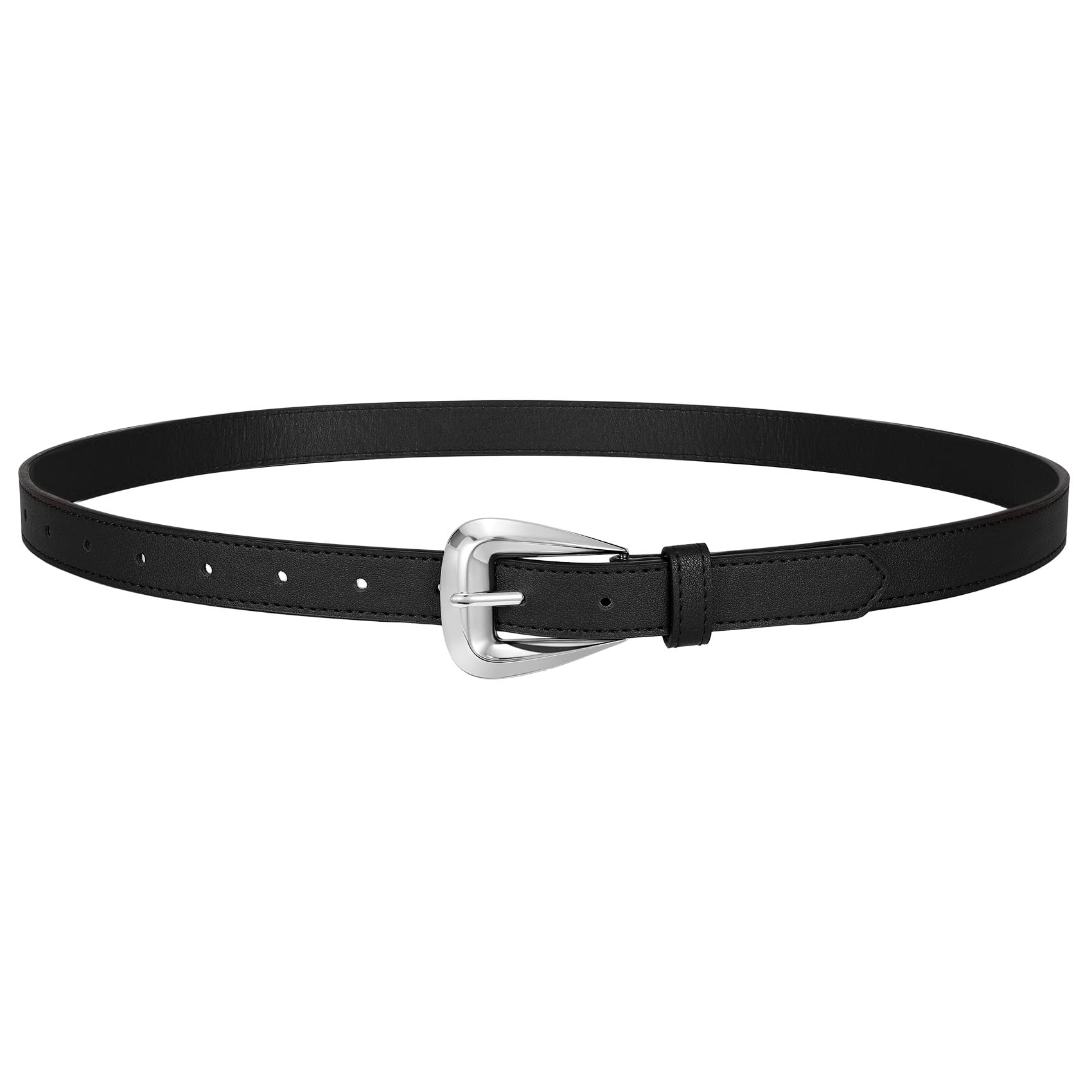 JASGOOD Women Leather Belts for Jeans Pants Soft Leather Waist Belt for Ladies Vintage Belt with Gold Buckle 0.9" Width