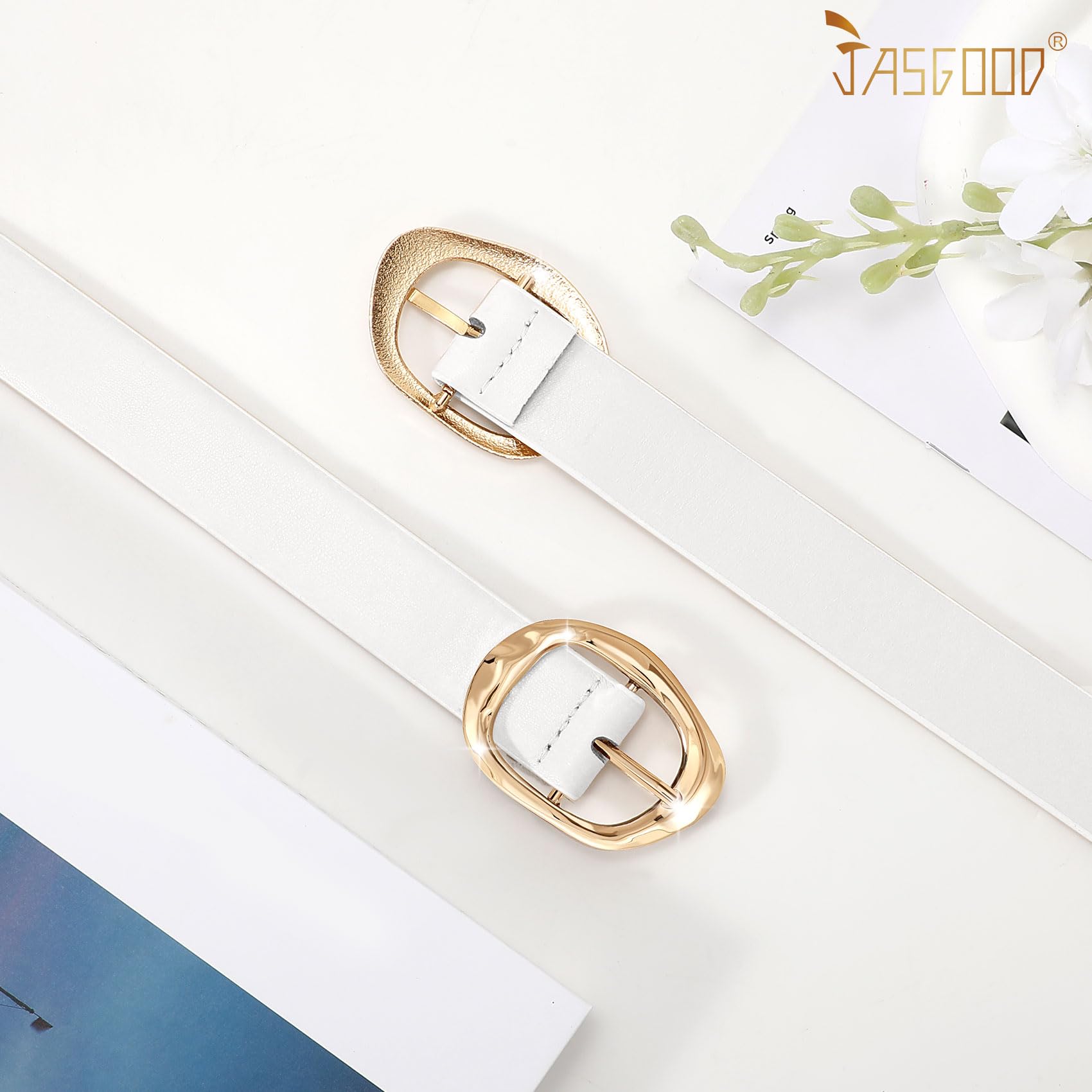 JASGOOD 3 Pack Women Belts for Jeans Pants Ladies Leather Waist Belt Casual Fashion Trend Belt for Women with Gold Buckle - JASGOOD OFFICIAL