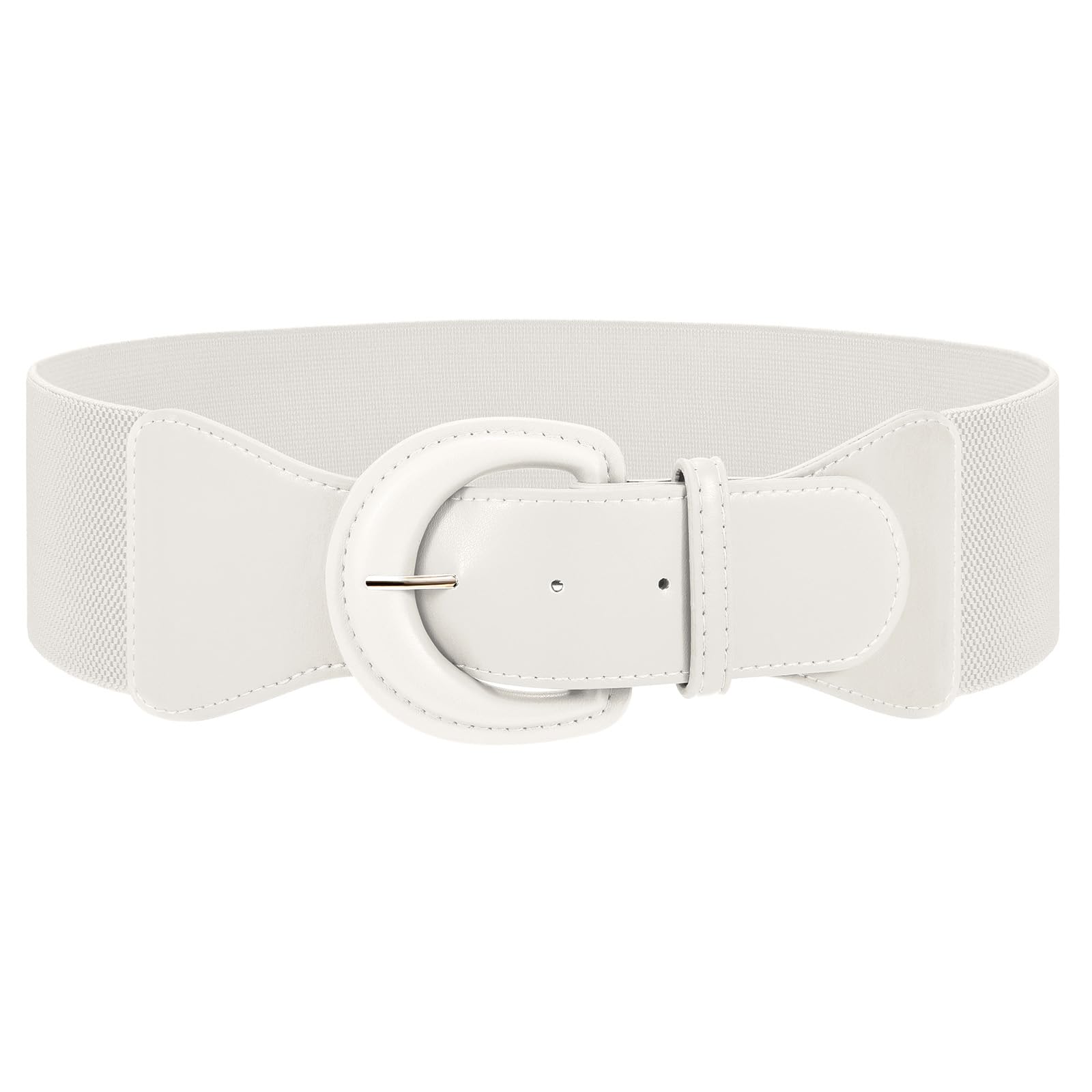 JASGOOD Women Retro Wide Elastic Belt Stretchy Waist Belt, Vintage Chunky Buckle Belts for Dress,Yellow