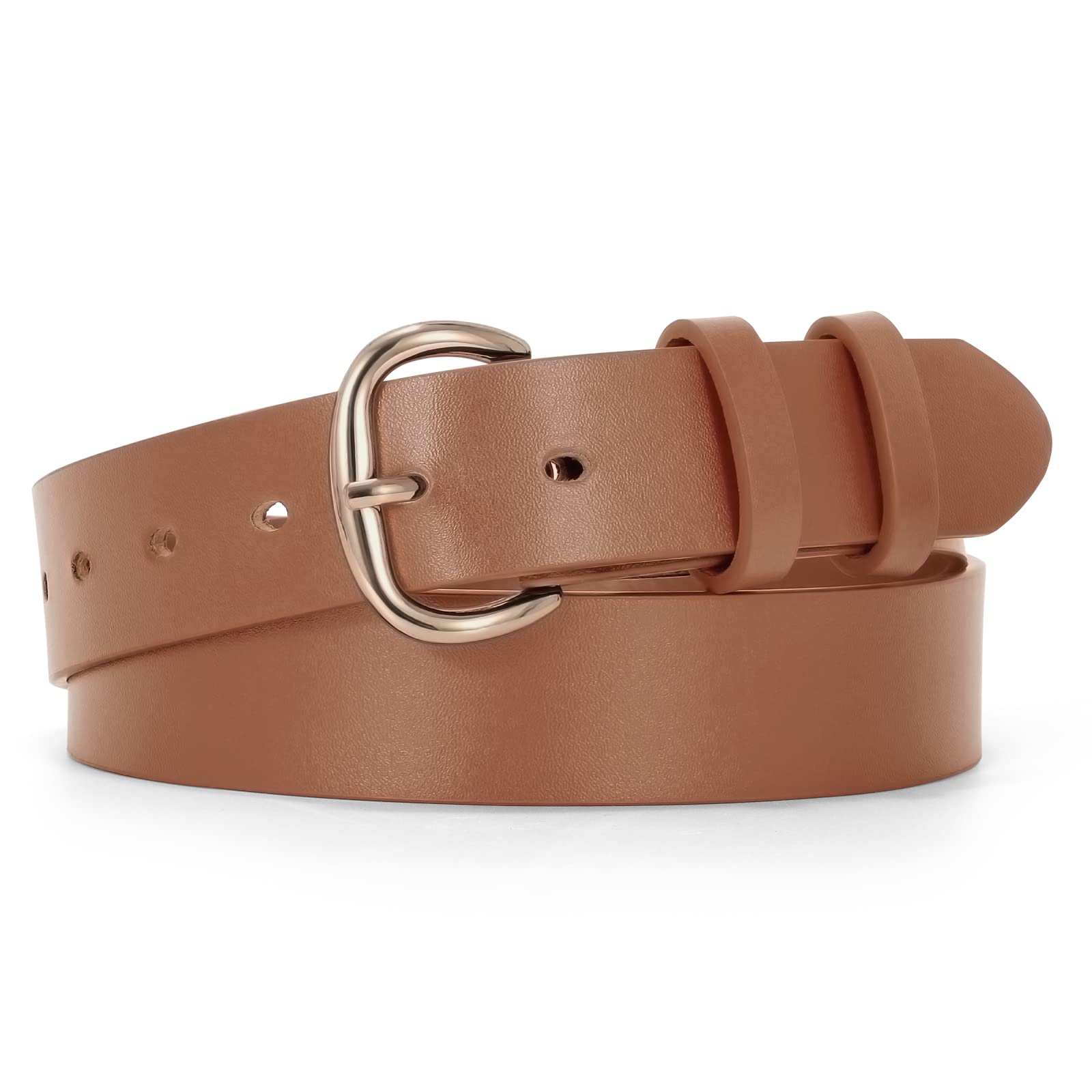 JASGOOD Women Leather Belt for Jeans Pants Gold Buckle Lady Casual Dress Waist Belt - JASGOOD OFFICIAL