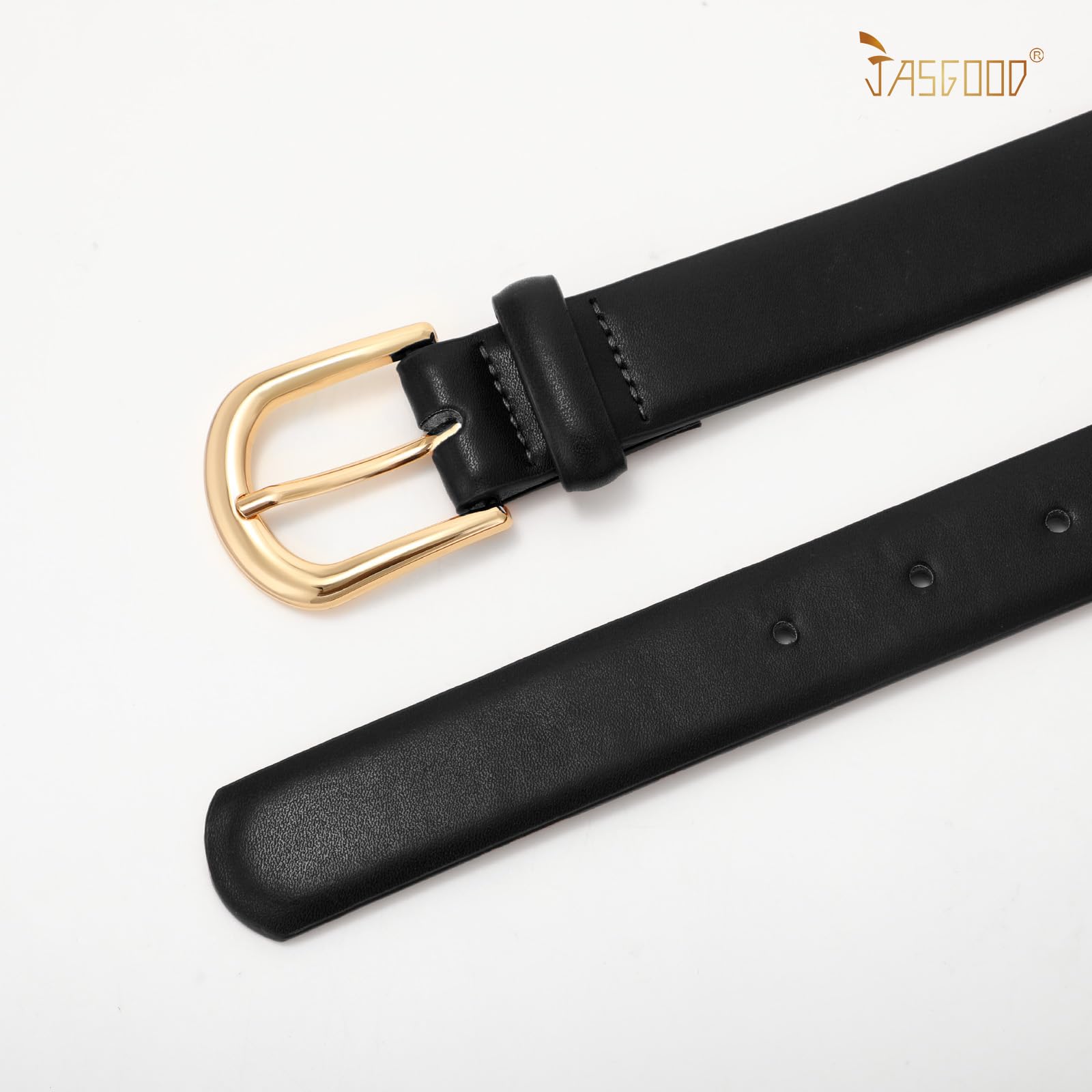 JASGOOD Leather Belt Women Belts for Jean Pants with Gold Buckle Fashion Ladies Waist Belt - JASGOOD OFFICIAL