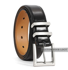 JASGOOD 1 Pack Casual Style Split Genuine Cowhide Leather Zinc Alloy Pin Buckle Leather Belt For Men Jeans