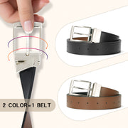 Men Women Comfortable Casual Leather Classic Reversible Belt