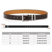 JASGOOD 1 Pack Casual Style Split Genuine Cowhide Leather Zinc Alloy Pin Buckle Leather Belt For Men Jeans