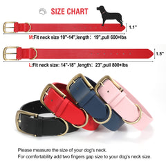 Soft Comfort Leather Dog Collar With Strong Metal Buckle