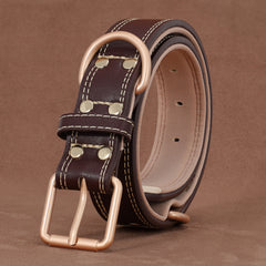 Super Soft Brown Leather Dog Collar With Strong Metal Buckle