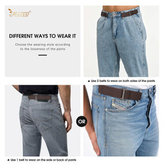JASGOOD No Show Elastic 2 Loops Belt for Men,No Buckle Stretch Side Belt Pant Waist Tightener for Jeans