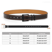 JASGOOD 1 Pack Casual Style Split Genuine Cowhide Leather Zinc Alloy Pin Buckle Leather Belt For Men Jeans