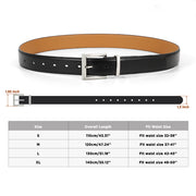 JASGOOD 1 Pack Black Casual Style Split Genuine Cowhide Leather Zinc Alloy Pin Buckle Leather Belt For Men Jeans