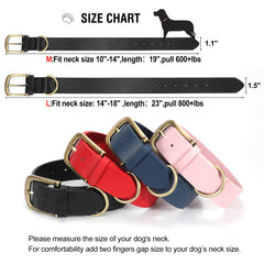 Soft Comfort Leather Dog Collar With Strong Metal Buckle