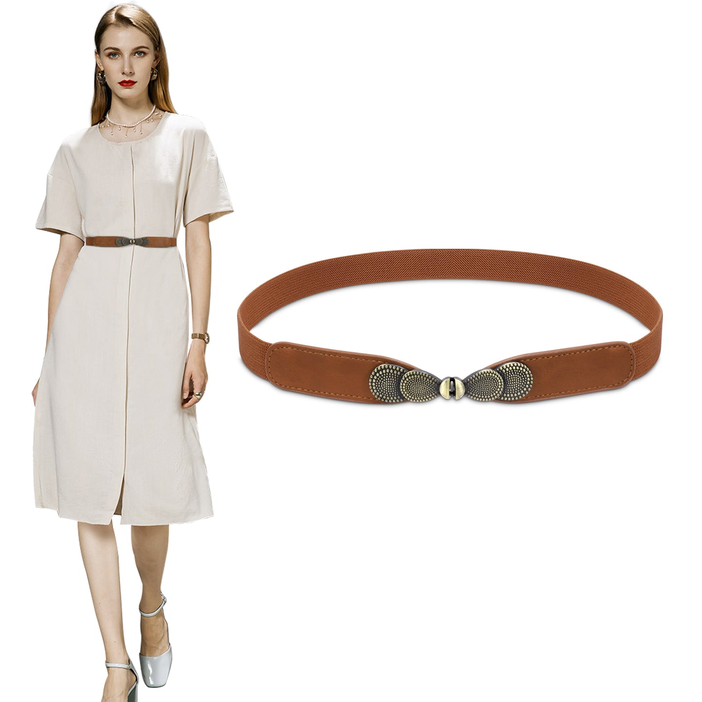 Skinny Elastic Waist Belt Stretch Cinch Belt Thin Belt