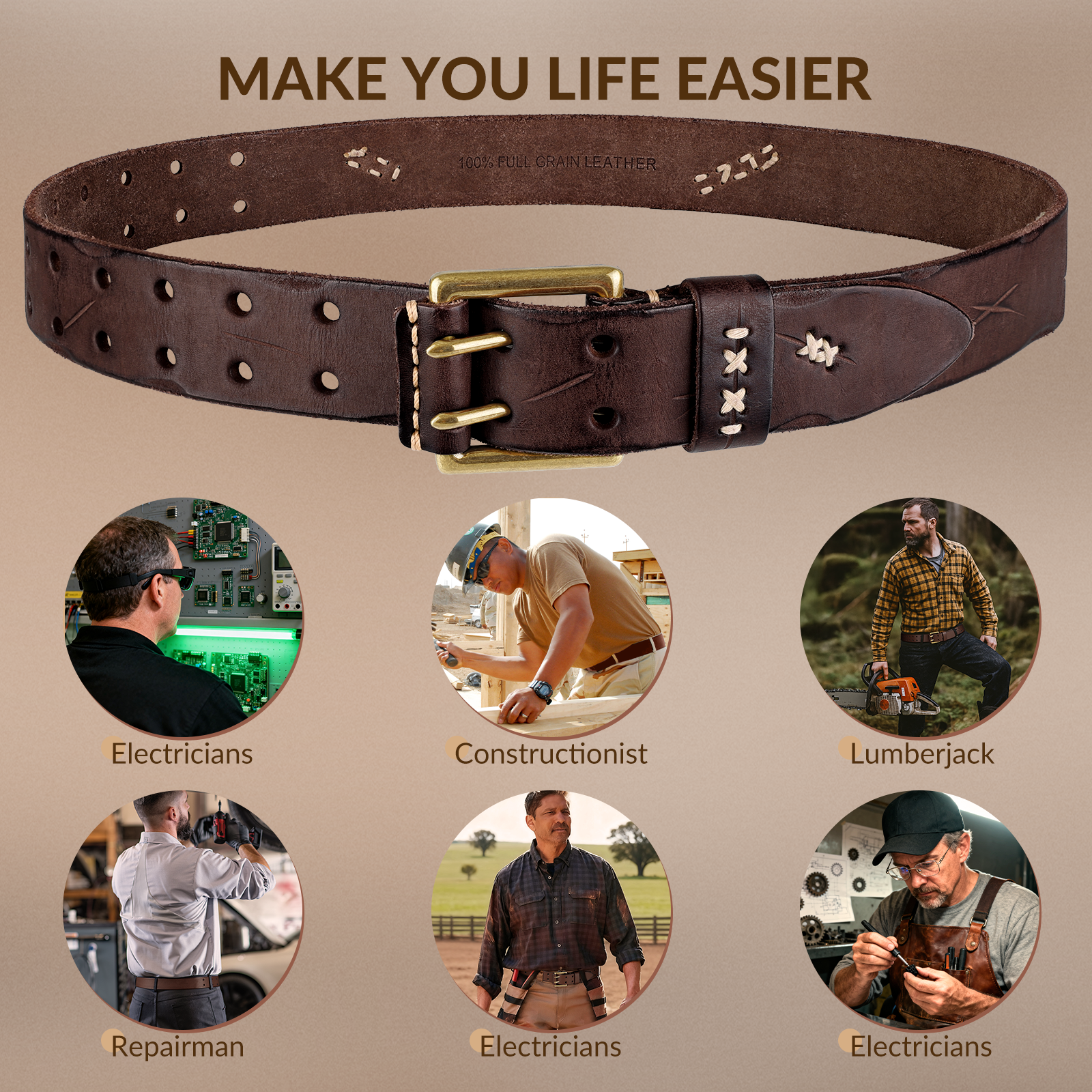 Full Grain Heavy Duty Work Leather Belt