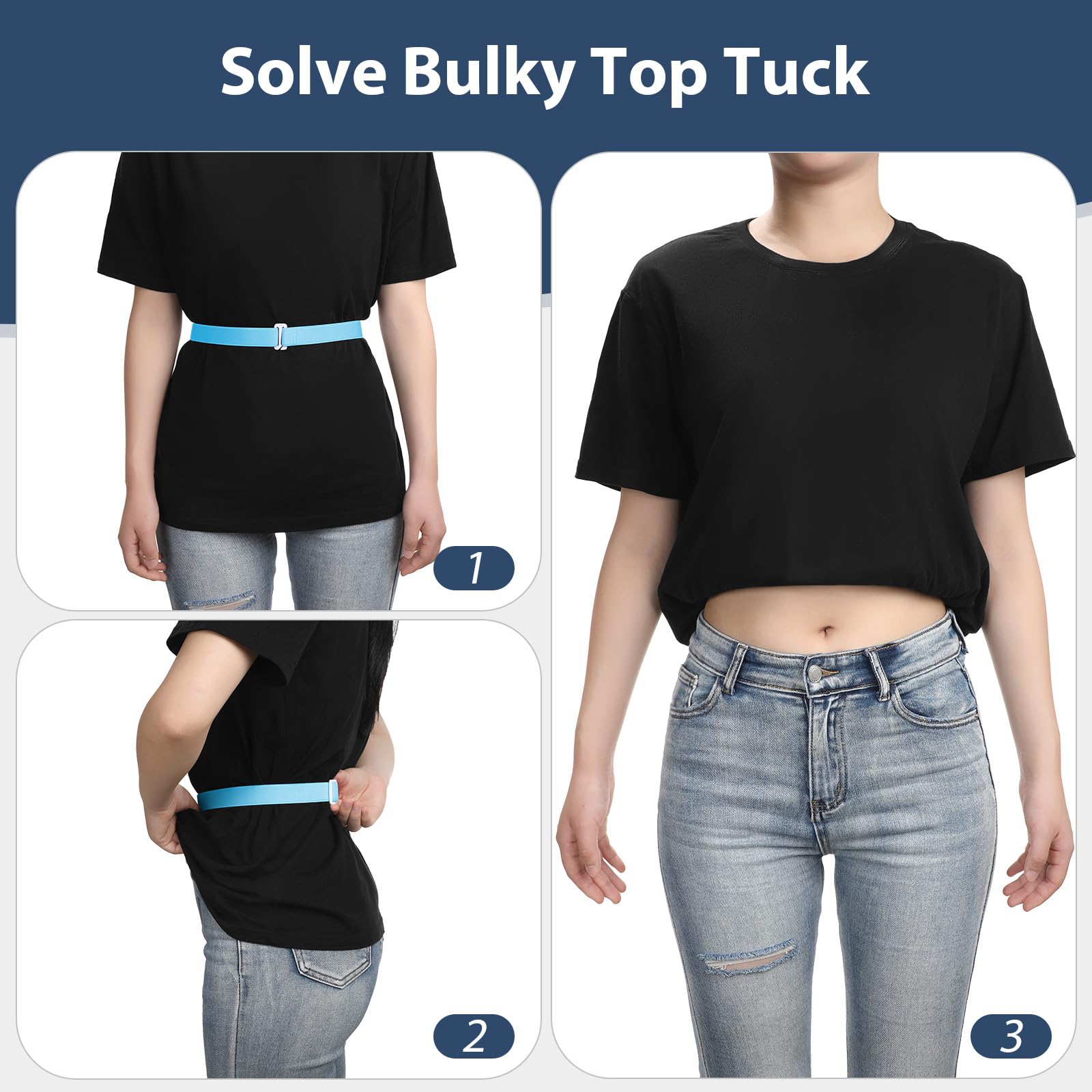 JASGOOD Crop Top Tuck Waist Band Adjustable Band for Sweater Shirts Tuck Band Women Elastic Stretch Belts - JASGOOD OFFICIAL