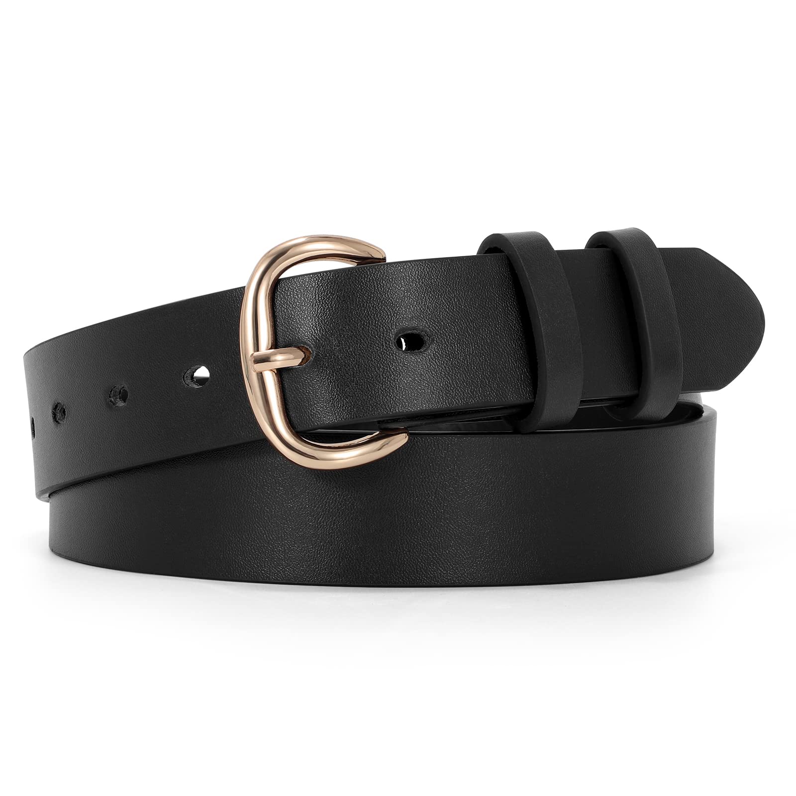JASGOOD Women Leather Belt for Jeans Pants Gold Buckle Lady Casual Dress Waist Belt - JASGOOD OFFICIAL