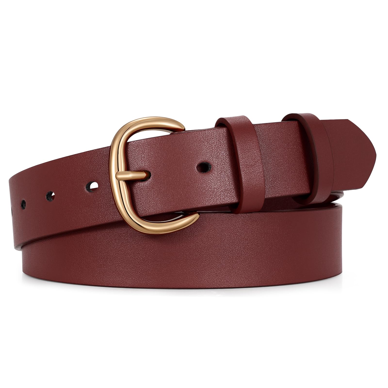 JASGOOD Women Leather Belt for Jeans Pants Gold Buckle Lady Casual Dress Waist Belt - JASGOOD OFFICIAL