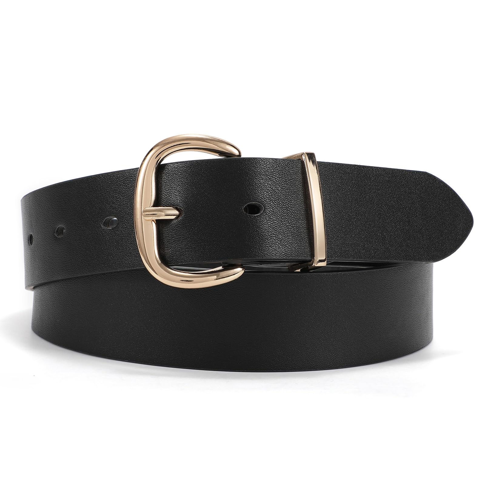 JASGOOD Women Leather Belt for Jeans Pants Gold Buckle Lady Casual Dress Waist Belt - JASGOOD OFFICIAL