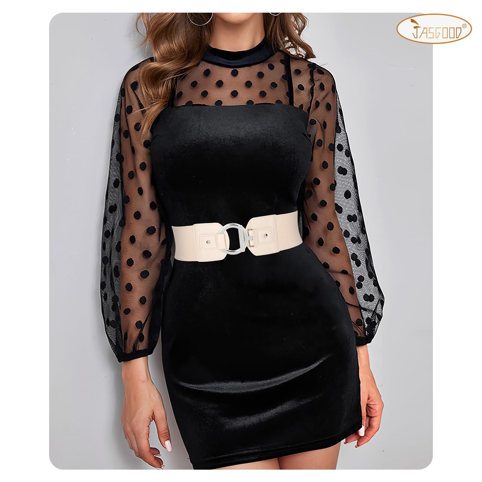 JASGOOD Women Wide Elastic Waist Belt Fashion Stretchy Dress Belt - JASGOOD OFFICIAL