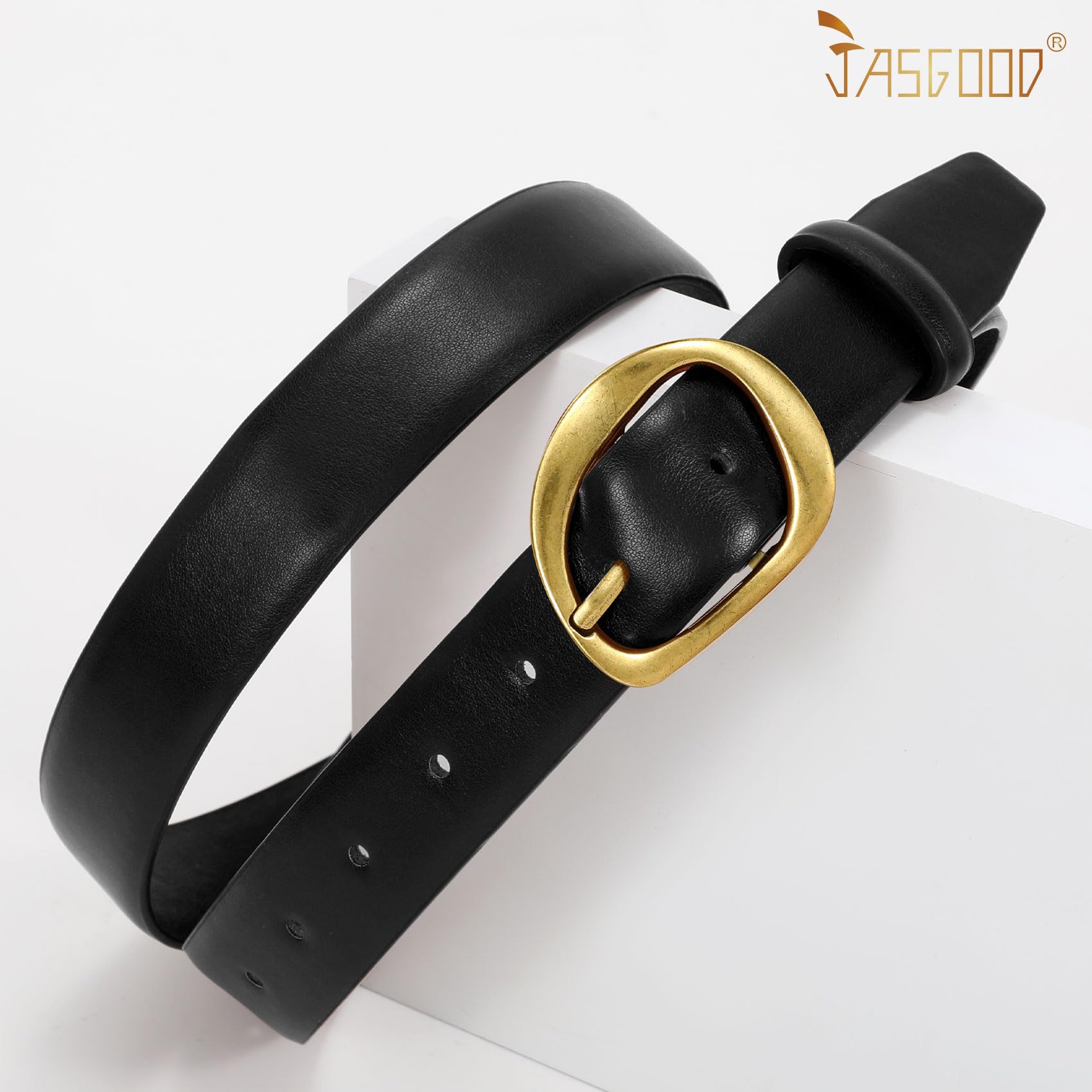 JASGOOD Leather Belts for Women Cute Casual Waist Belt with Gold Buckle Ladies for Jeans Pants Dresses - JASGOOD OFFICIAL