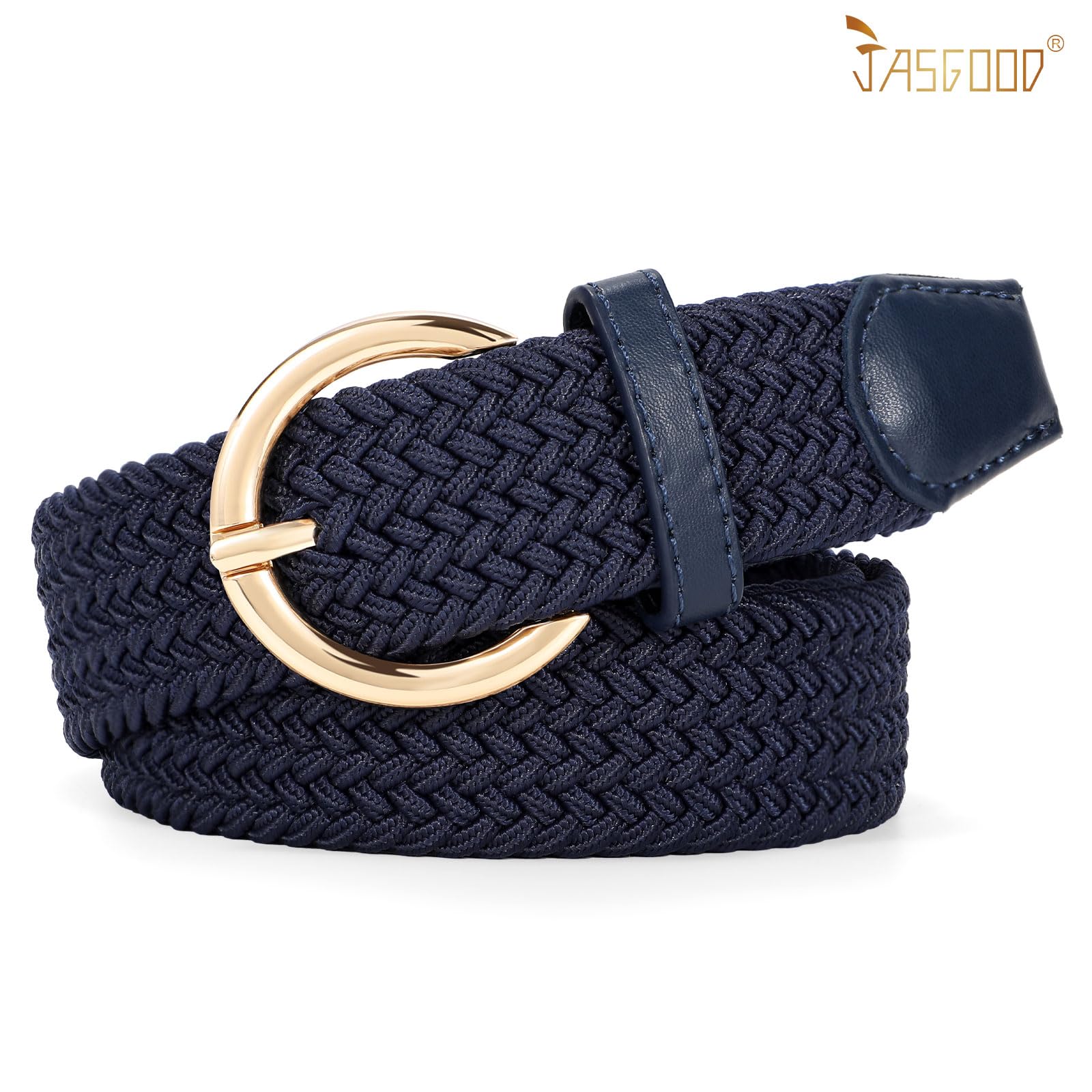 JASGOOD Women Men Braided Woven Elastic Stretch Waist Belt Golf Canvas Fabric Casual Belt for Jeans Pants - JASGOOD OFFICIAL