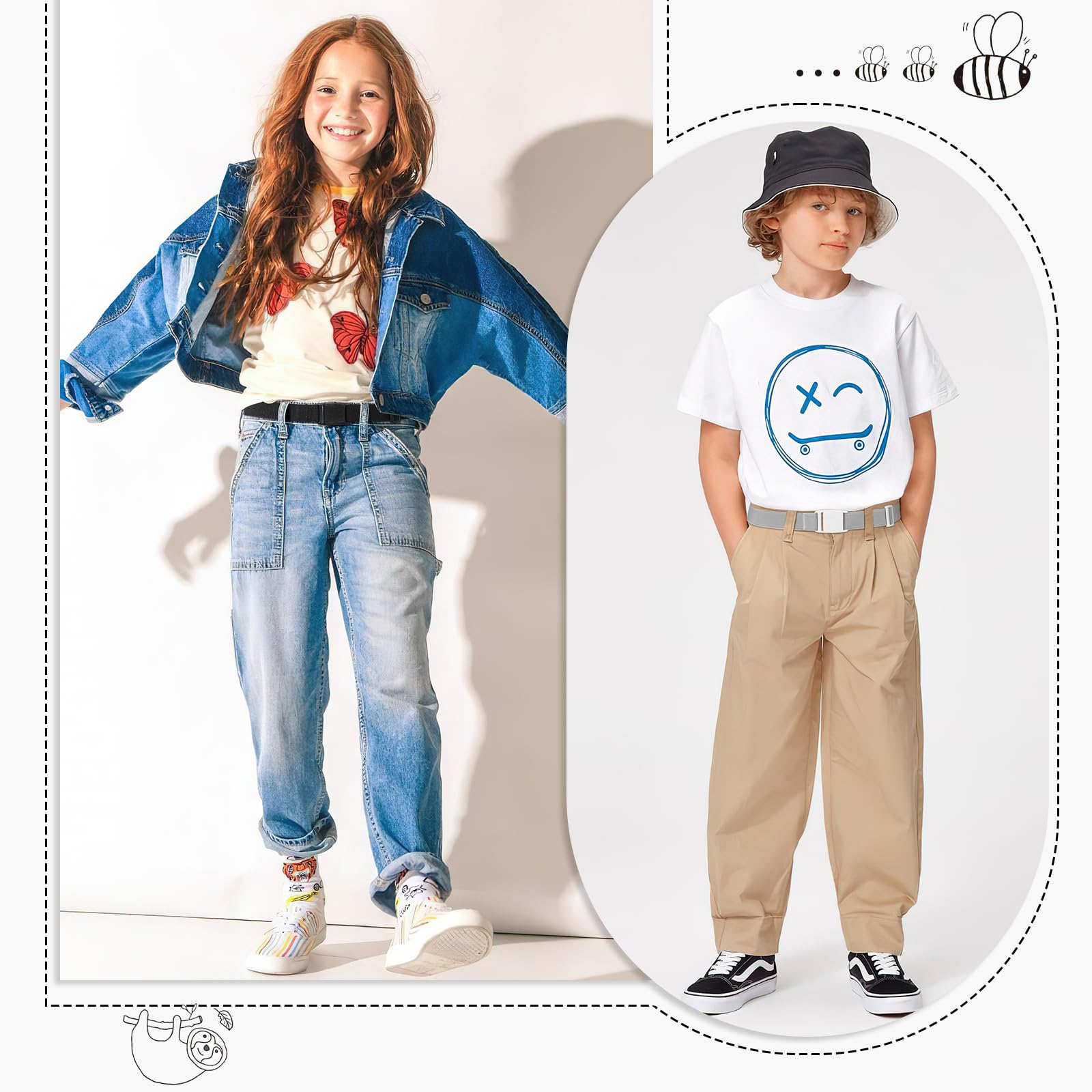 JASGOOD Kids Adjustable Elastic Belt for Boys Girls and Toddlers Nickel Free Stretch Belts for Pants Jeans