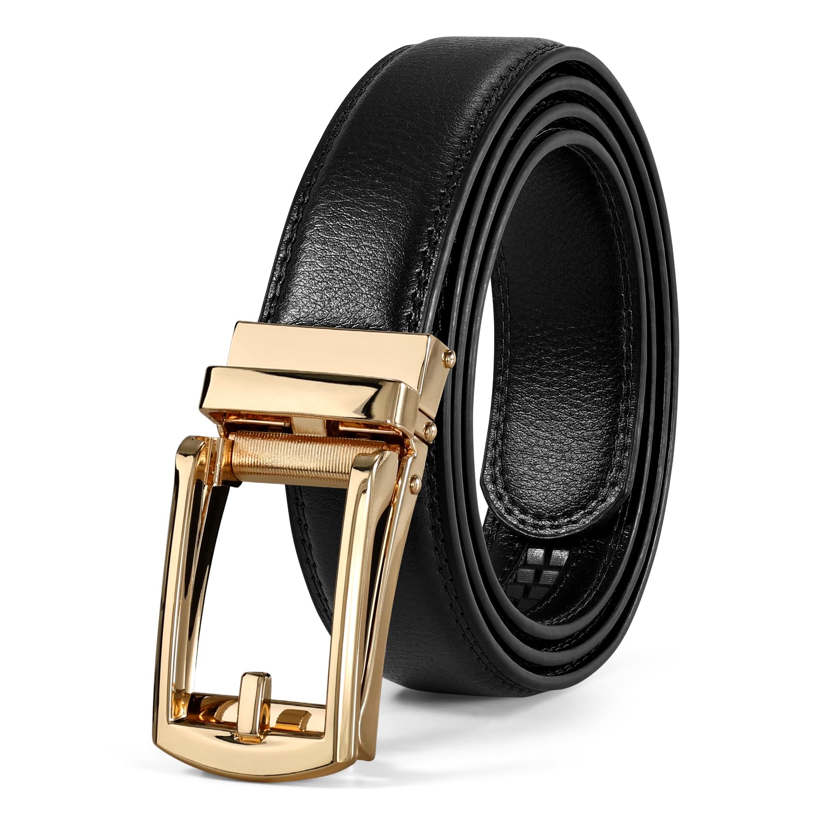 JASGOOD Leather Ratchet Belts For Men Adjustable Belt Mens Dress Belt With Automatic Buckle