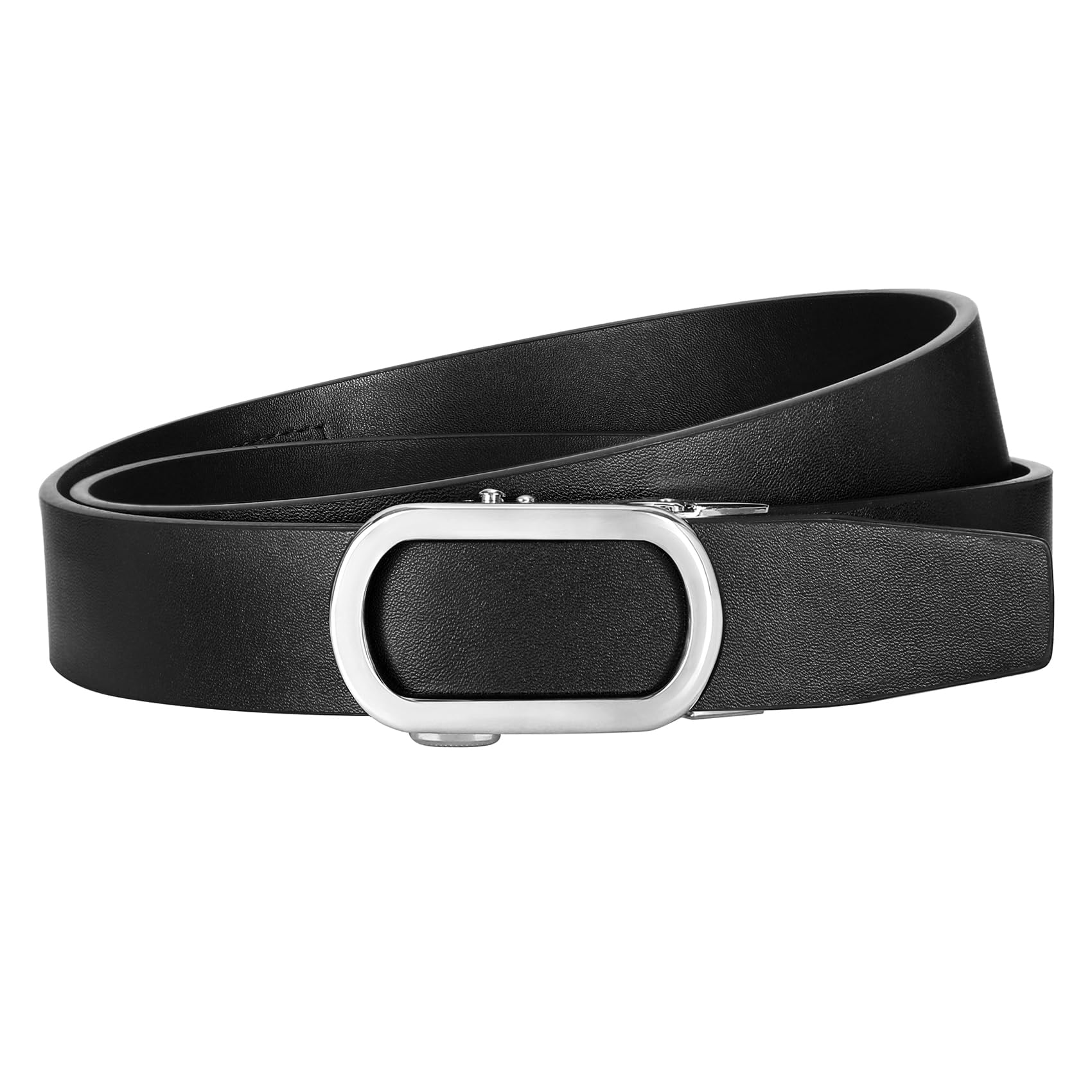 JASGOOD Women Leather Ratchet Belt for Jeans Pants Dresses Adjustable Belt with Automatic Sliding Buckle, Width 1.2" - JASGOOD OFFICIAL