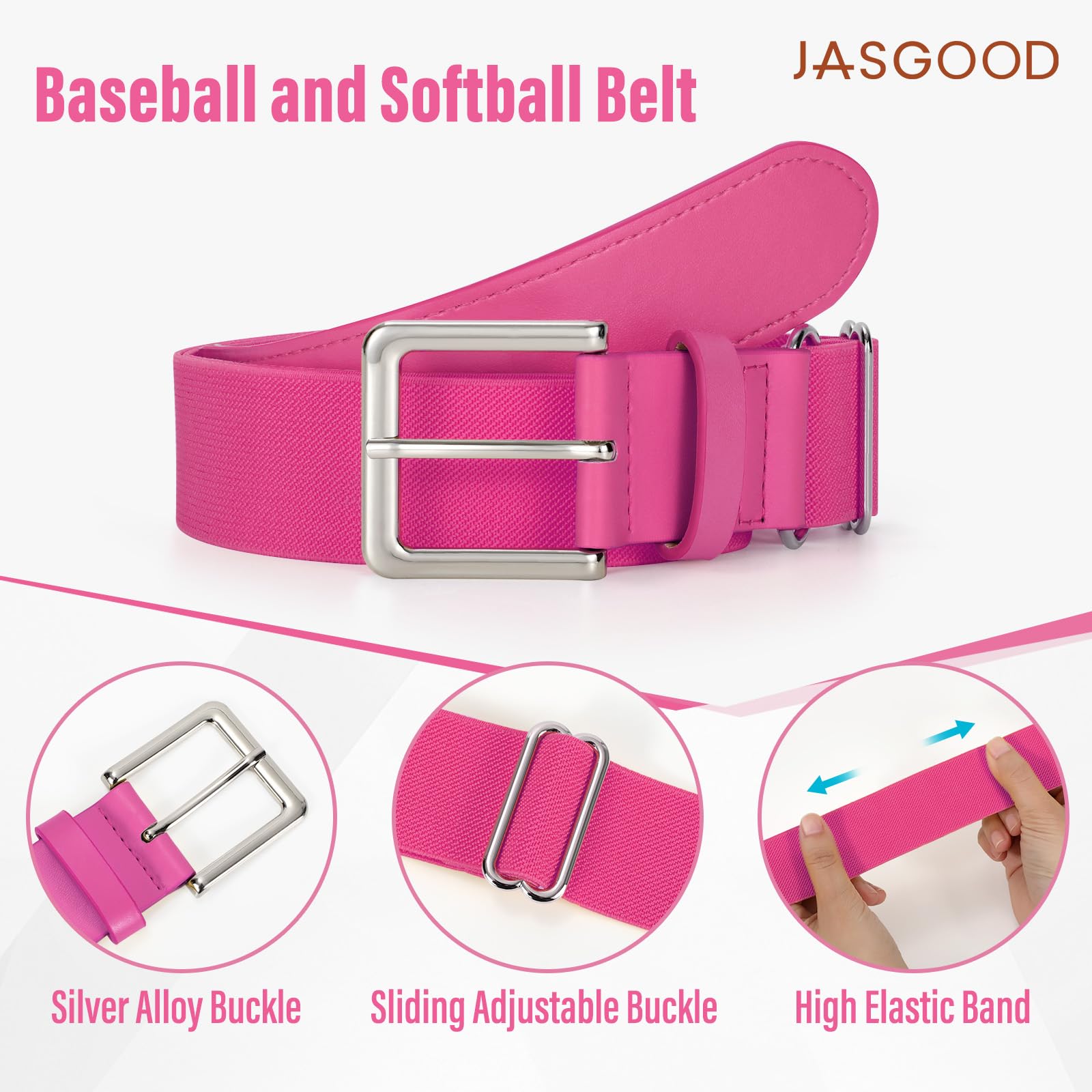 JASGOOD Baseball Softball Socks and Belt Combo Set Breathable Soccer Football Socks for Adult and Youth
