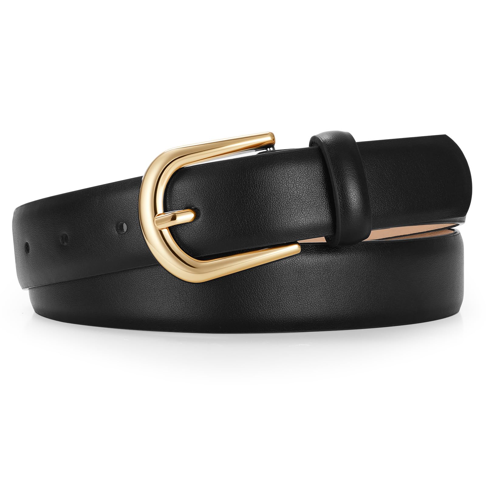 JASGOOD Leather Belt Women Belts for Jean Pants with Gold Buckle Fashion Ladies Waist Belt - JASGOOD OFFICIAL